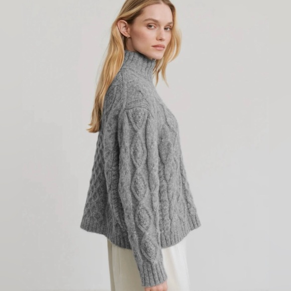 Jenni Kayne Sweaters - Jenni Kayne Half Zip Cable Knit Sweater Oversized Sweater Warm Winter Sweater